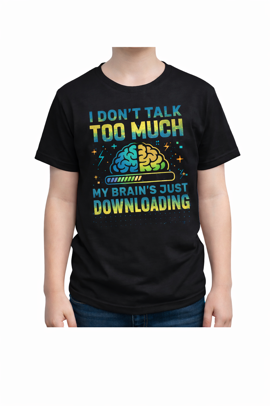 "My Brain's Just Downloading" Neurodivergent Humor Graphic Tee - Youth