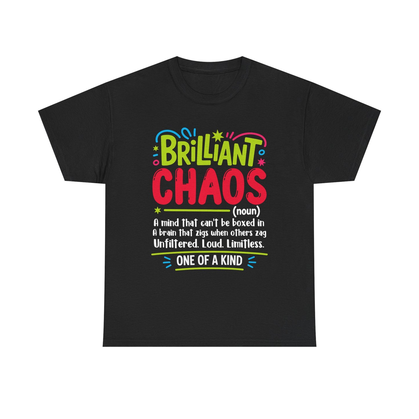 "Brilliant Chaos Signature" Neurodivergent Graphic Tee - Adult