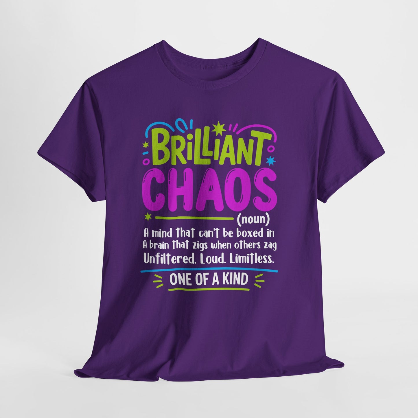 "Brilliant Chaos Signature" Neurodivergent Graphic Tee - Adult